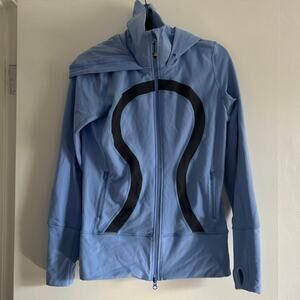 Lululemon Vintage Scuba Full Zip Hoodie Blue Black Panel Women’s Size 10